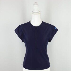 Zoot Women's Large Blue 1/2 Zip Cap Sleeve Quick Drying Cycling Jersey